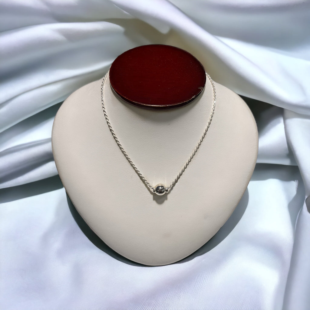 Sterling Silver Single Ball Rope Necklace
