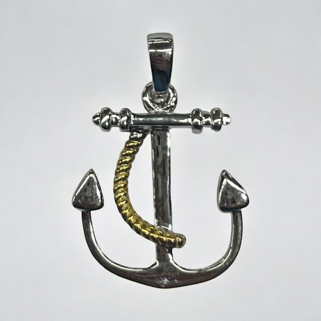 Sterling Silver w/ 14k Rope Anchor