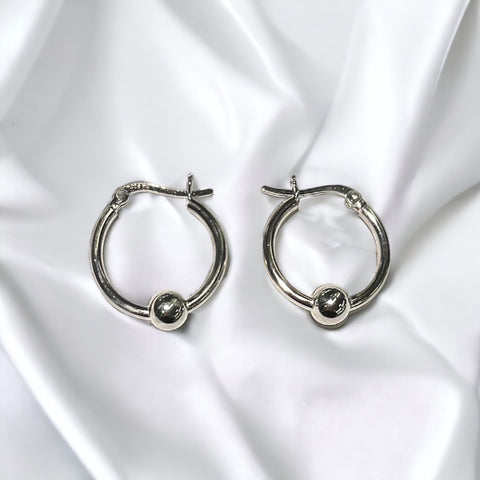 Sterling Silver Ball Hoops
