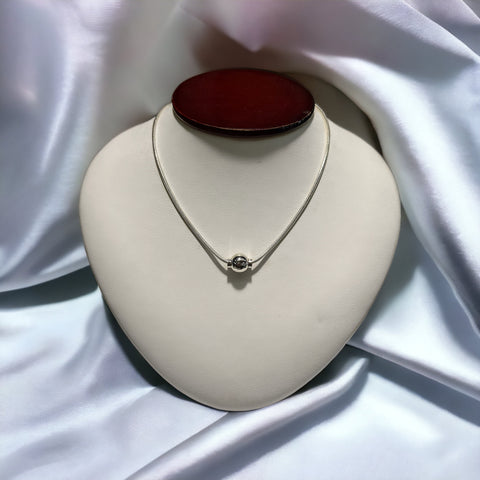Sterling Silver Single Ball Necklace