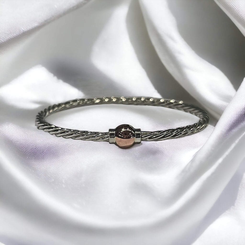 The Twist Bracelet with 14k Rose Gold Ball