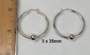 Sterling Silver Ball Hoops