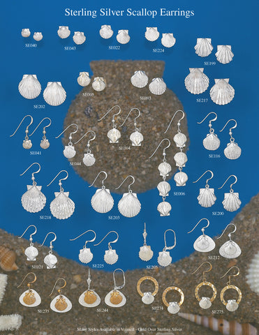 Sterling Silver Scallop Earrings