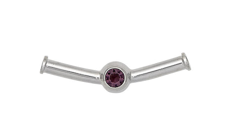 Sterling Silver Cape Cod Birthstone Slide For Necklace (February)