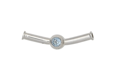 Sterling Silver Cape Cod Birthstone Slide For Necklace (March)