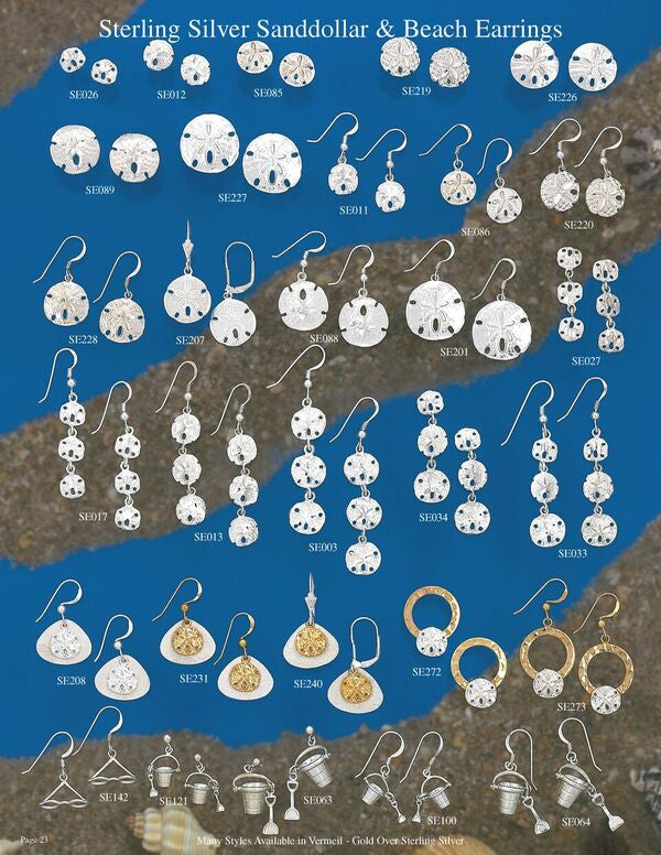 Sterling Silver Sand Dollar and Beach Charms 