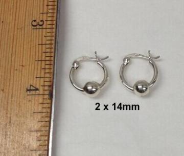 Sterling Silver Ball Hoops